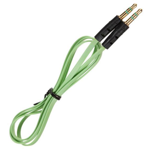 39" Flat Green "Noodle" 3.5mm Stereo Cable